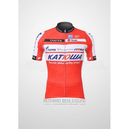 2012 Fahrradbekleidung Katusha Wei und Orange Trikot Kurzarm und Tragerhose - zum Schließen ins Bild klicken